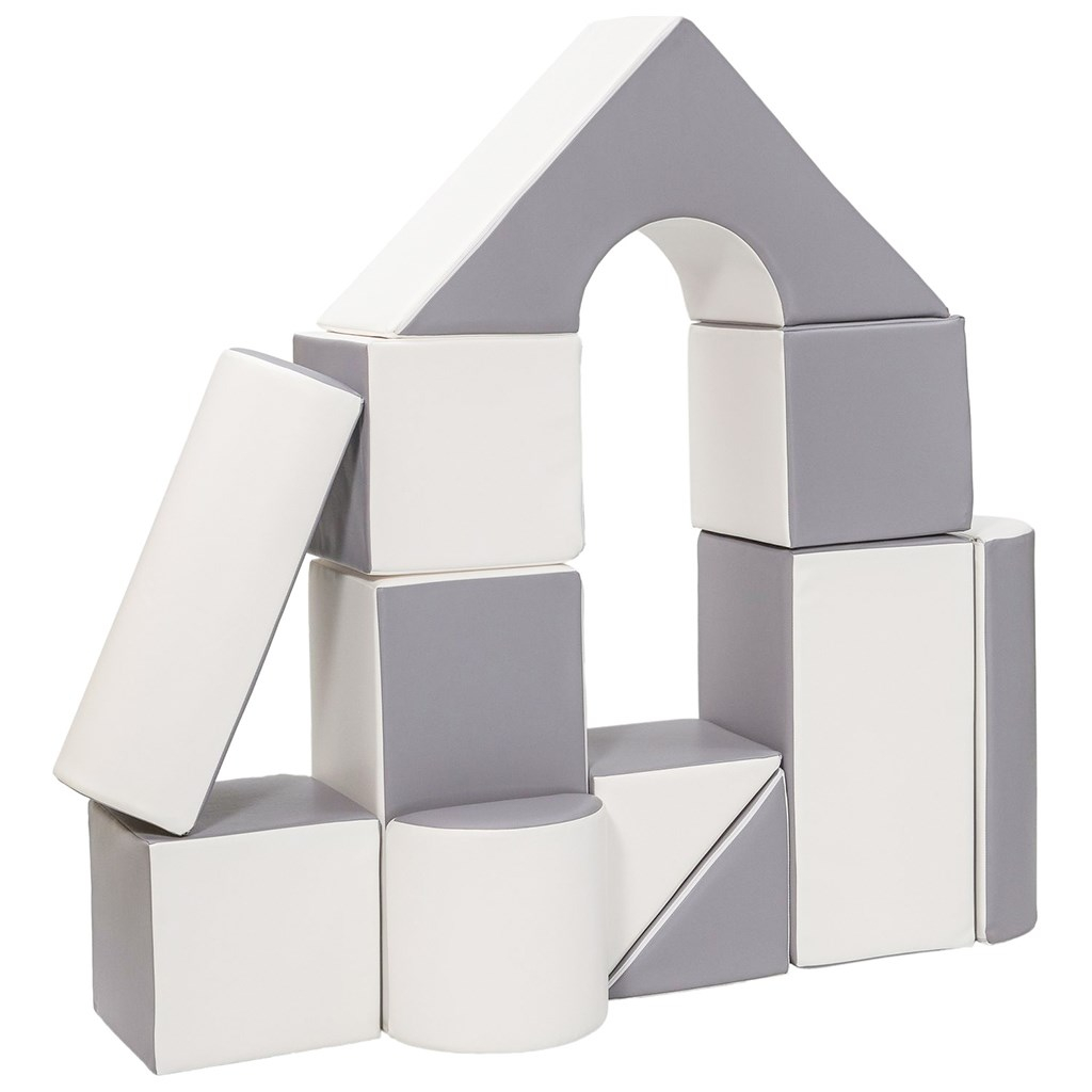 Vell Penové kocky-obria stavebnica 11 ks white-grey