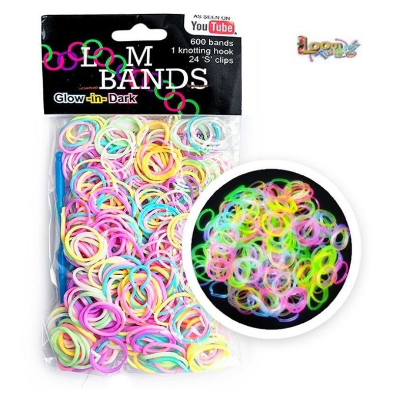 Loom Twister Set Loom Bands 600ks svietiace v tme