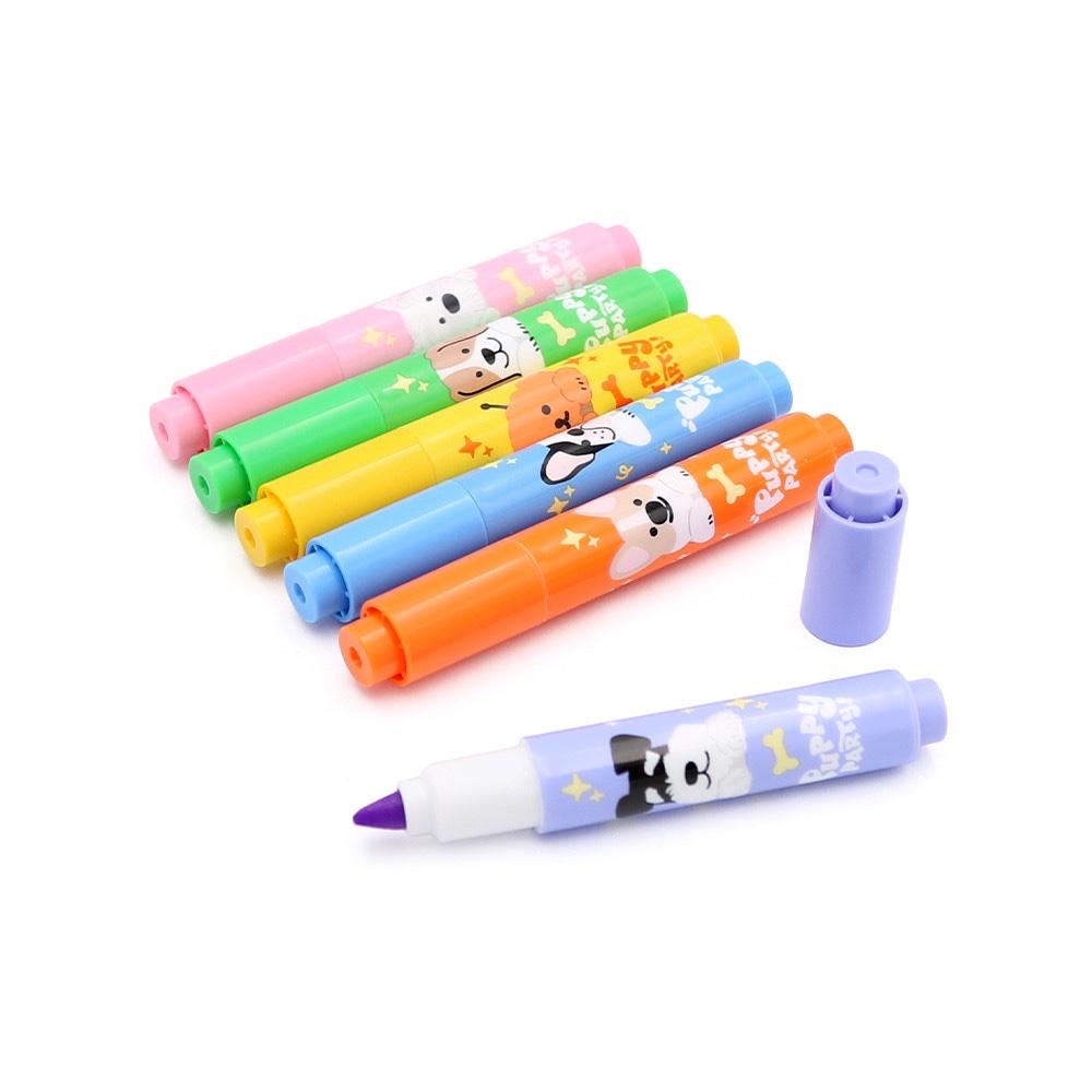 JuniorPapier Zvýrazňovač M&G Mini Puppy Party! - sada 6 ks