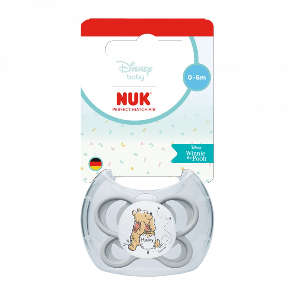 Cumlík NUK Perfect Match Air Disney Medvedík Pú  0–6 mesiacov grey 0-6 m