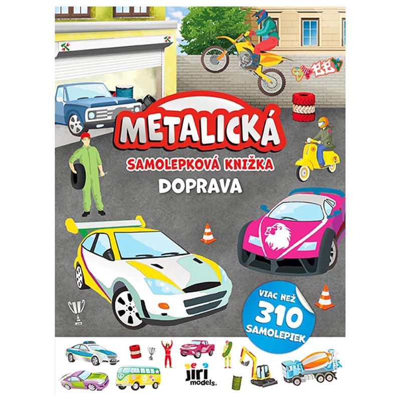 JiriModels Metalická samolepková knižka Doprava