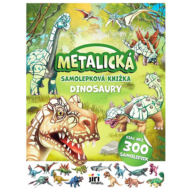 JiriModels Metalická samolepková knižka Dinosaury