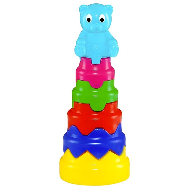 CreativeToys Skladačka Veža veľká s medvedíkom
