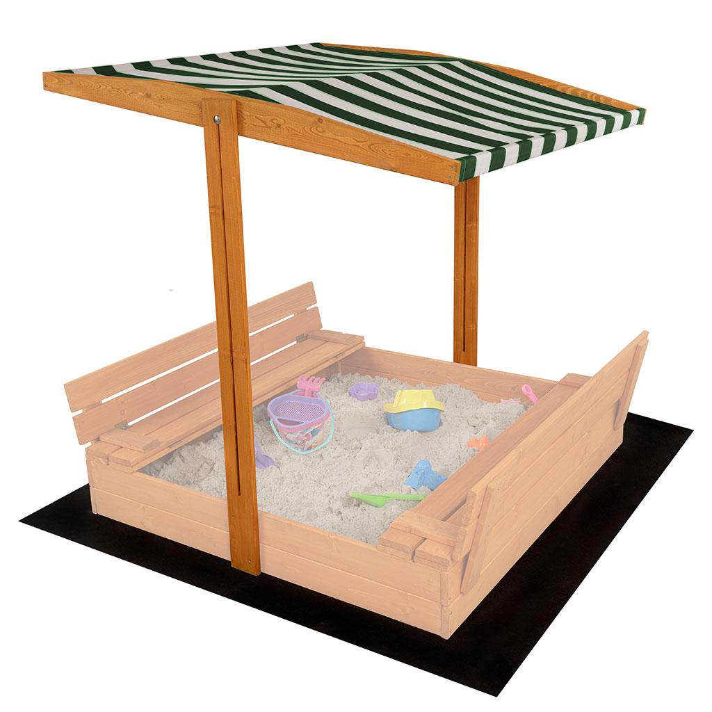 Strieška pre detské drevené pieskovisko Baby Mix 120x120 cm zeleno-biela (poškodený obal)