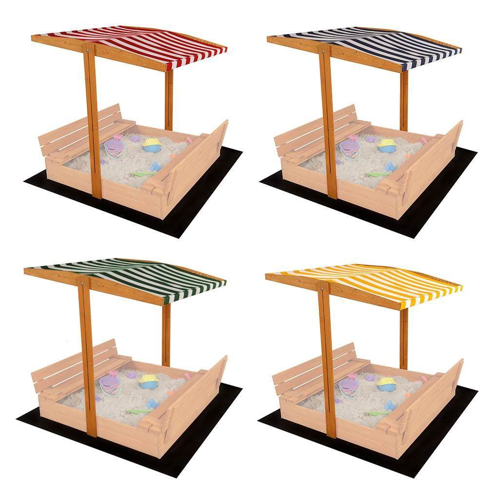 Strieška pre detské drevené pieskovisko Baby Mix 120x120 cm zeleno-biela (poškodený obal)