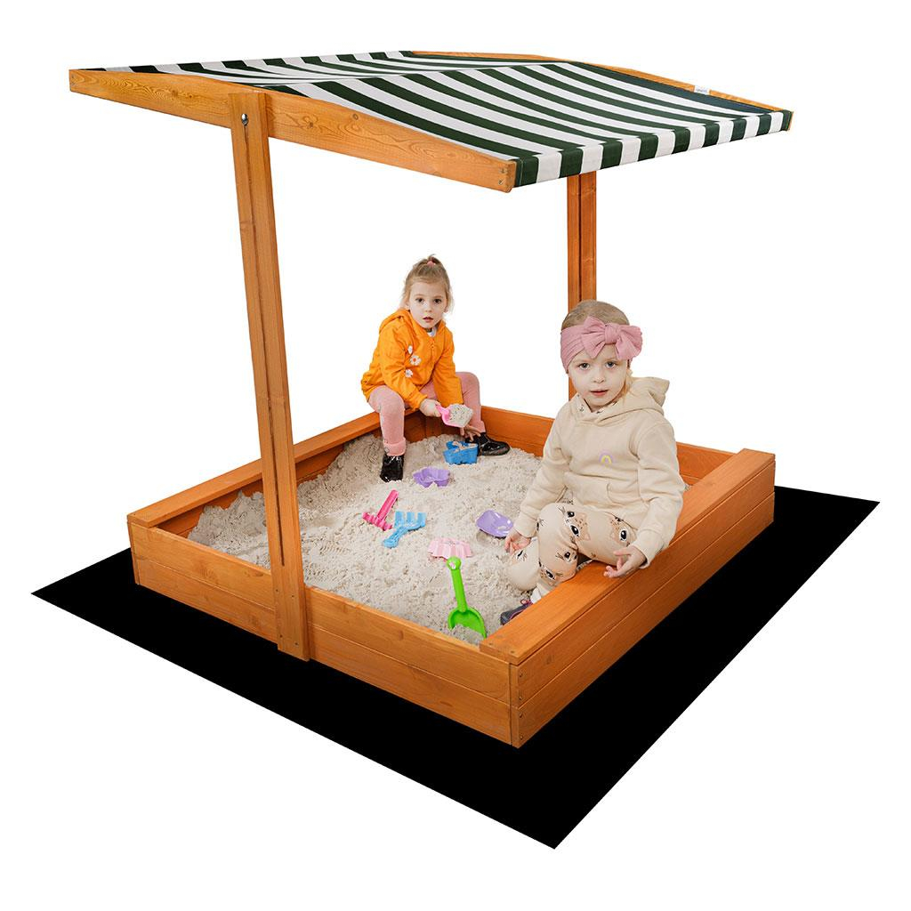 Strieška pre detské drevené pieskovisko Baby Mix 120x120 cm zeleno-biela (poškodený obal)