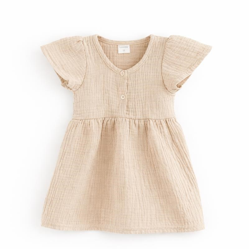 Dojčenské mušelínové šaty New Baby beige 86 (12-18m)