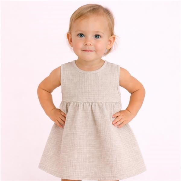 Dojčenské mušelínové šaty New Baby Ella linen 62 (3-6m)
