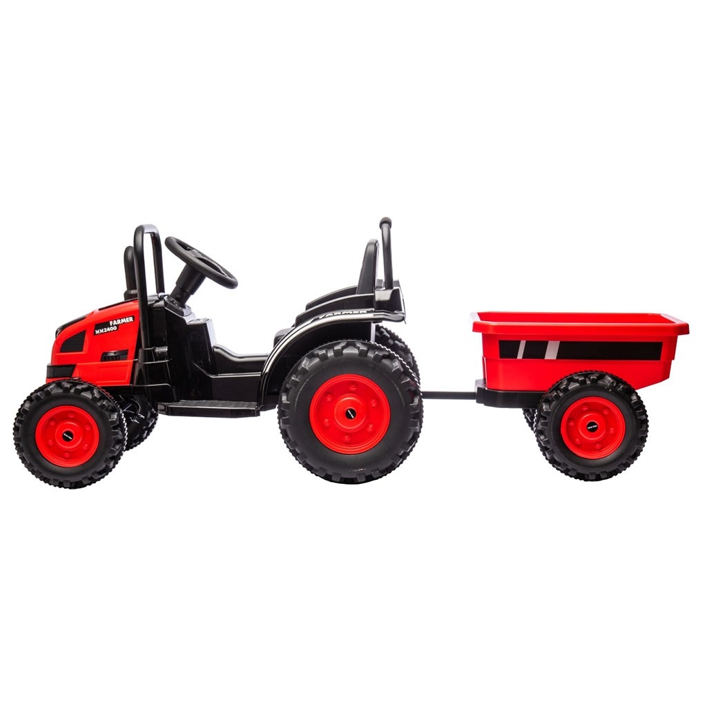 Elektrický traktor s prívesom Milly Mally Farmer červený