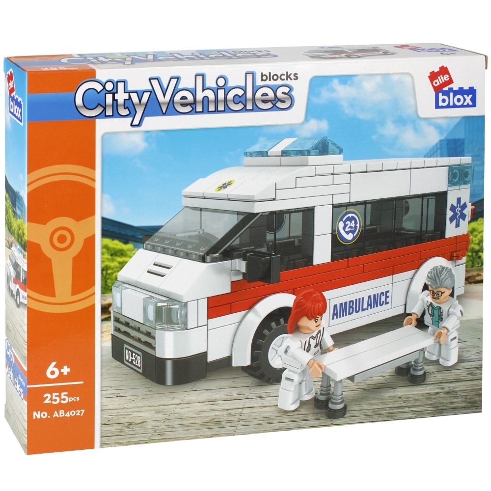 CreativeToys Stavebnica AlleBlox City ambulancia, 255 dielov s figúrkami