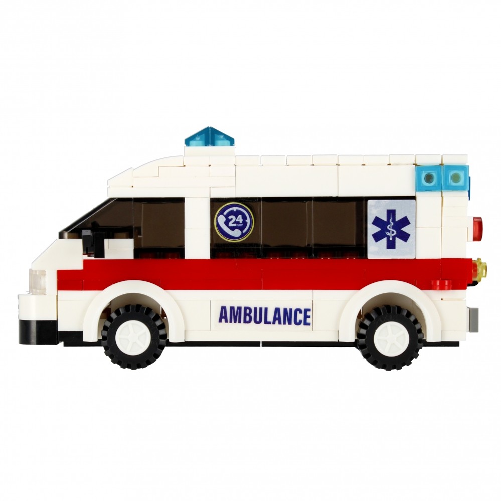 CreativeToys Stavebnica AlleBlox City ambulancia, 255 dielov s figúrkami