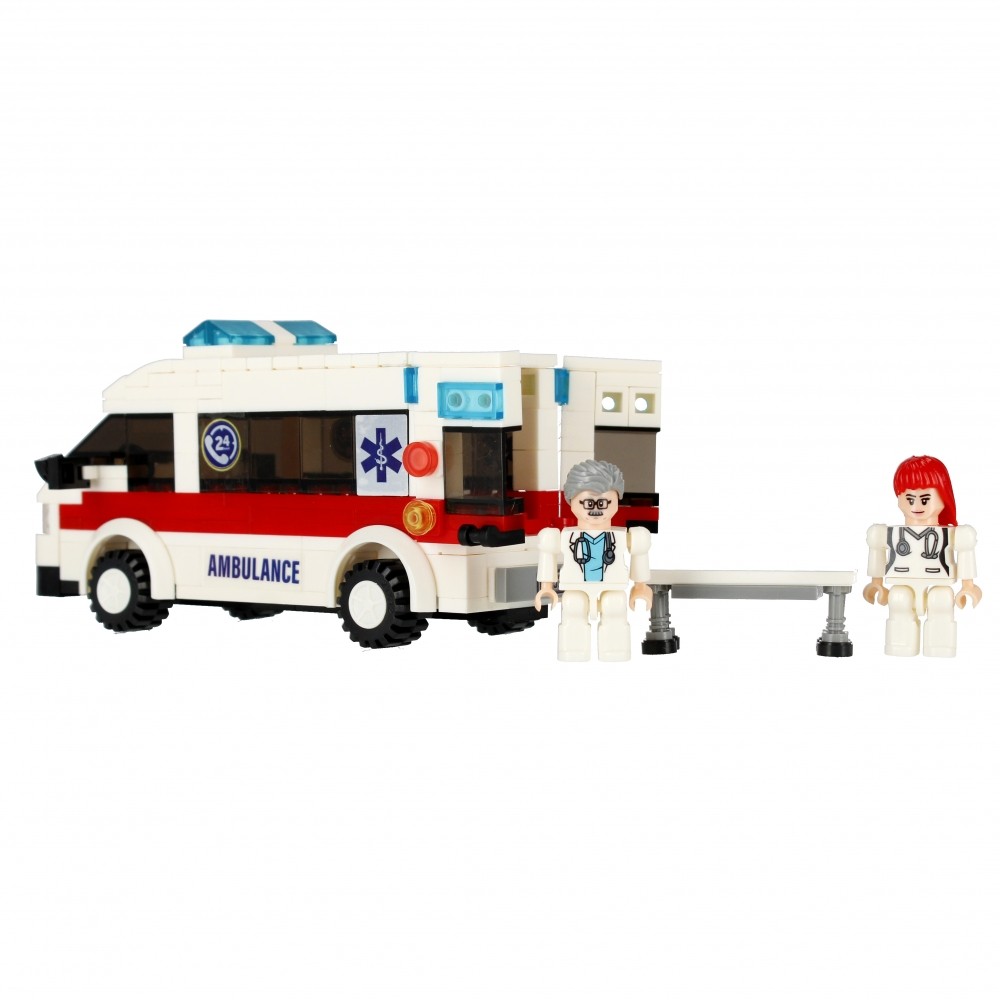 CreativeToys Stavebnica AlleBlox City ambulancia, 255 dielov s figúrkami