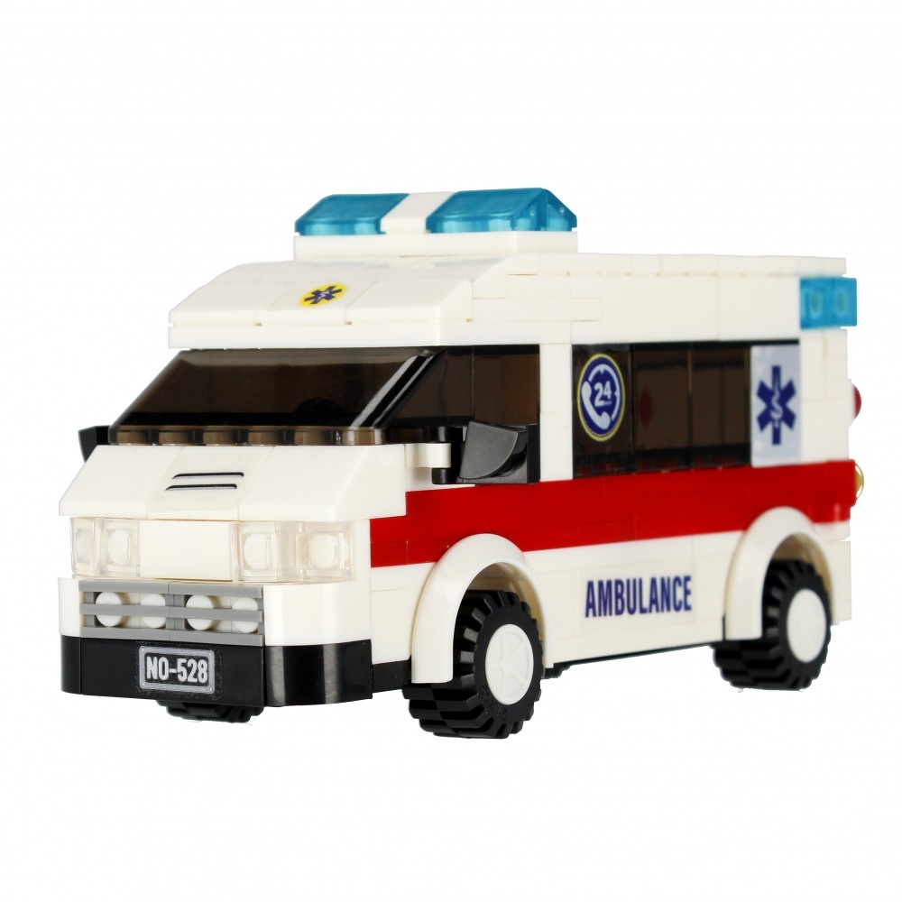 CreativeToys Stavebnica AlleBlox City ambulancia, 255 dielov s figúrkami