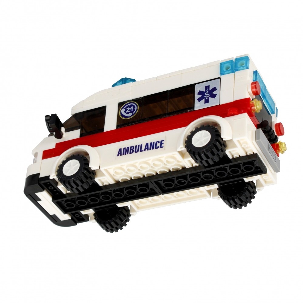 CreativeToys Stavebnica AlleBlox City ambulancia, 255 dielov s figúrkami