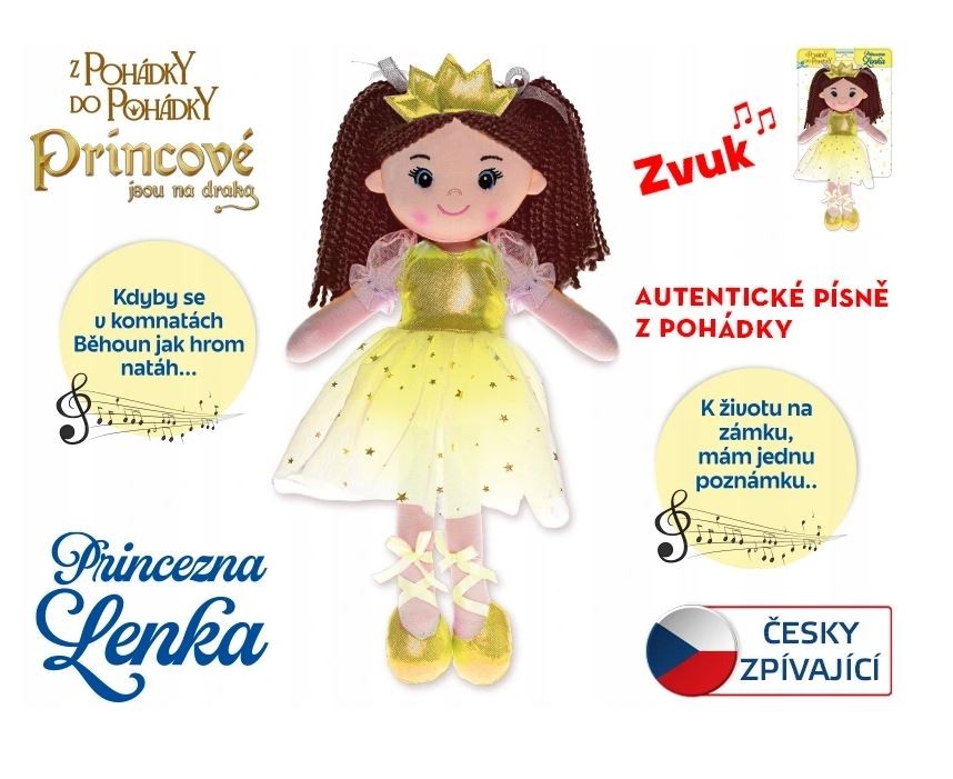 Mikro Trading Bábika s mäkkým telom Princezná Lenka česky spievajúca