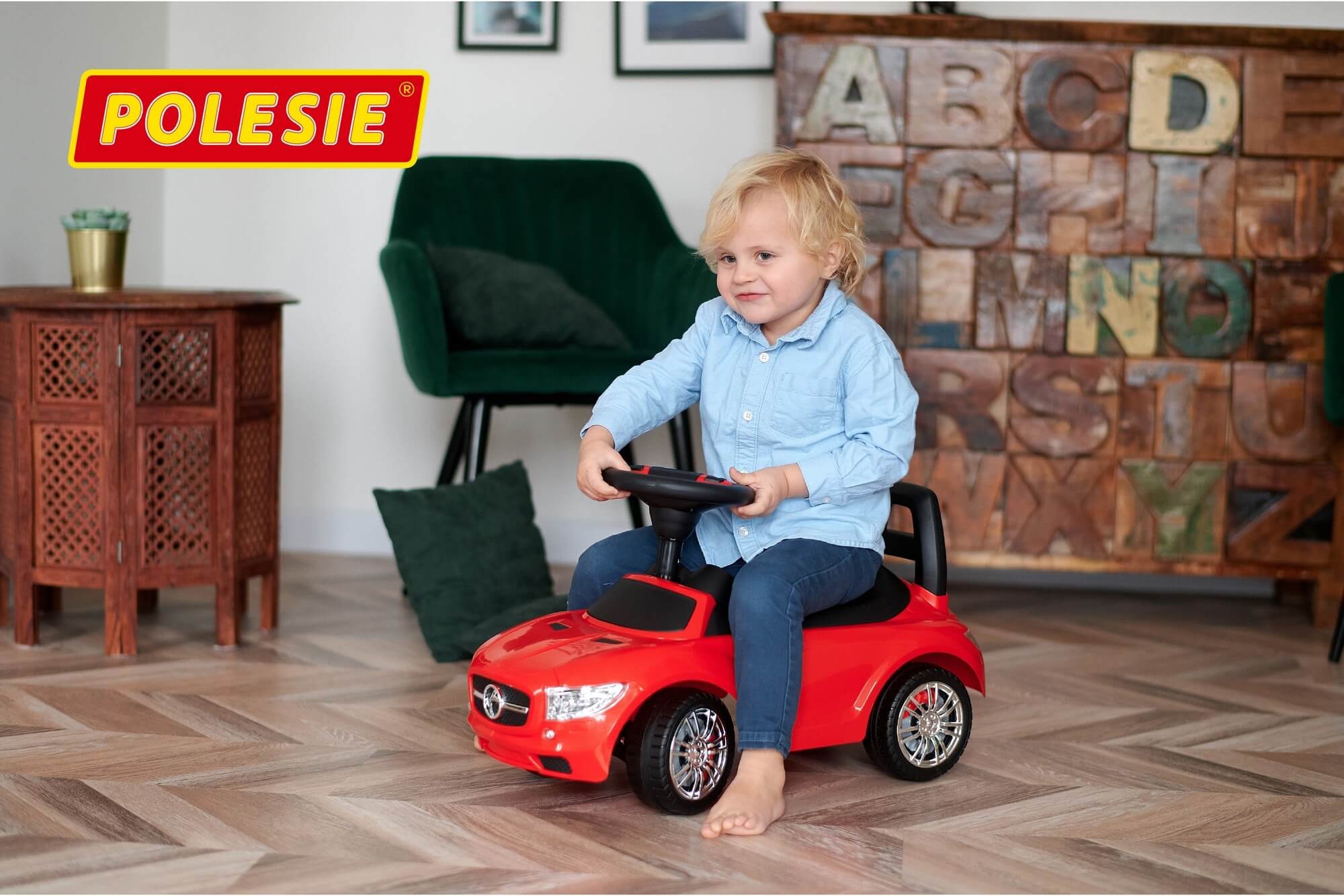 Polesie Odrážadlo SuperCar so zvukom - červené