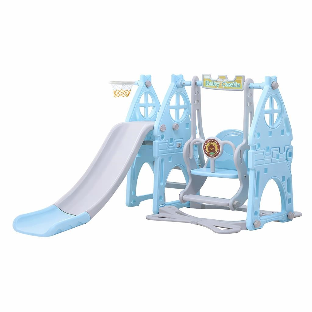 Mimulo Detská šmýkačka s hojdačkou 3v1 baby blue
