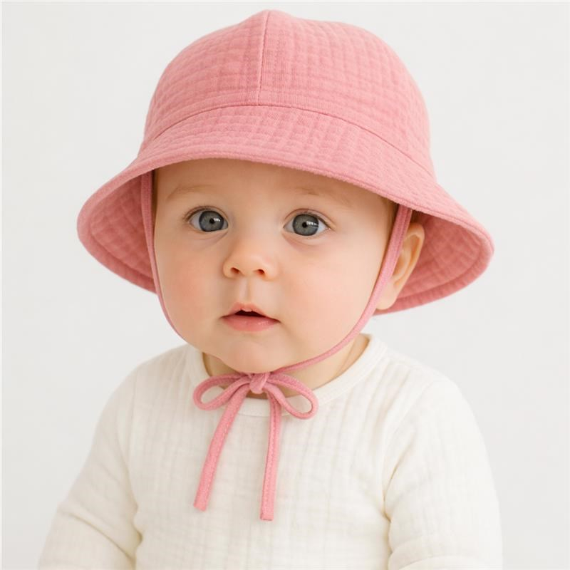 Dojčenský mušelínový klobúčik New Baby pink 68 (4-6m)