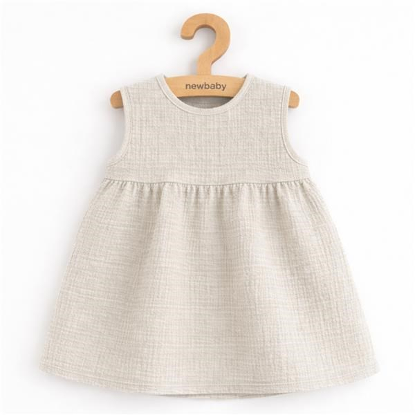 Dojčenské mušelínové šaty New Baby Ella linen 92 (18-24m)