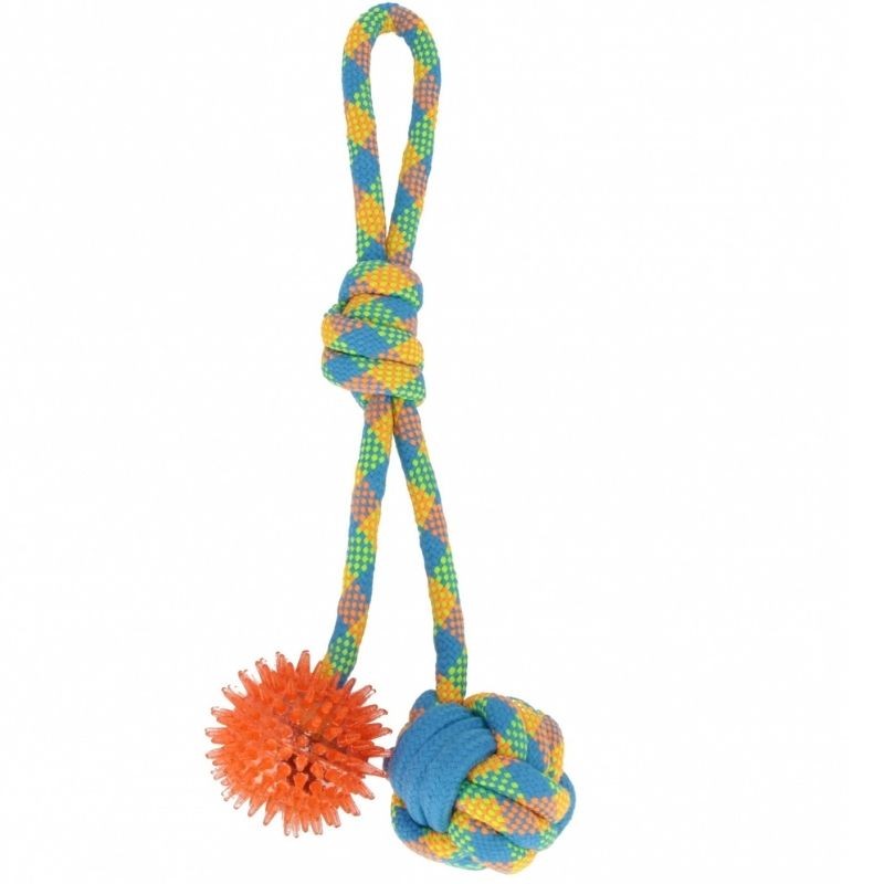 CreativeToys Hračka pre psa trhač s loptičkou oranžová