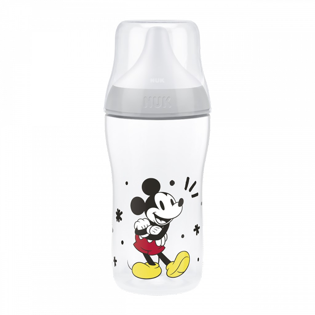 Kojenecká fľaša NUK Perfect Match s kontrolou teploty Disney Mickey 260 ml grey