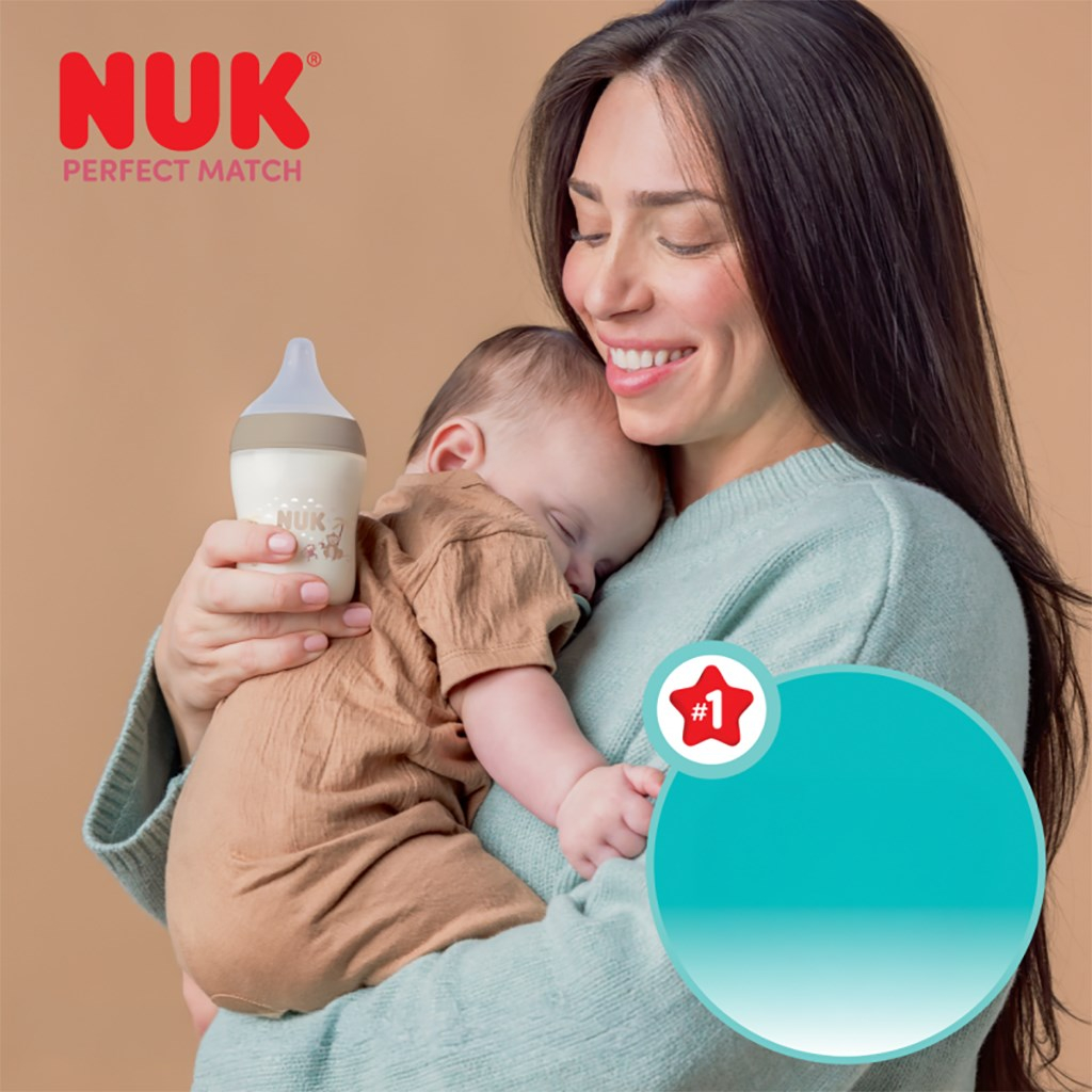Kojenecká fľaša NUK Perfect Match s kontrolou teploty Disney Mickey 260 ml grey