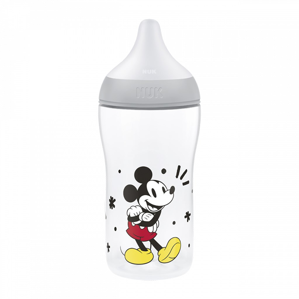 Kojenecká fľaša NUK Perfect Match s kontrolou teploty Disney Mickey 260 ml grey