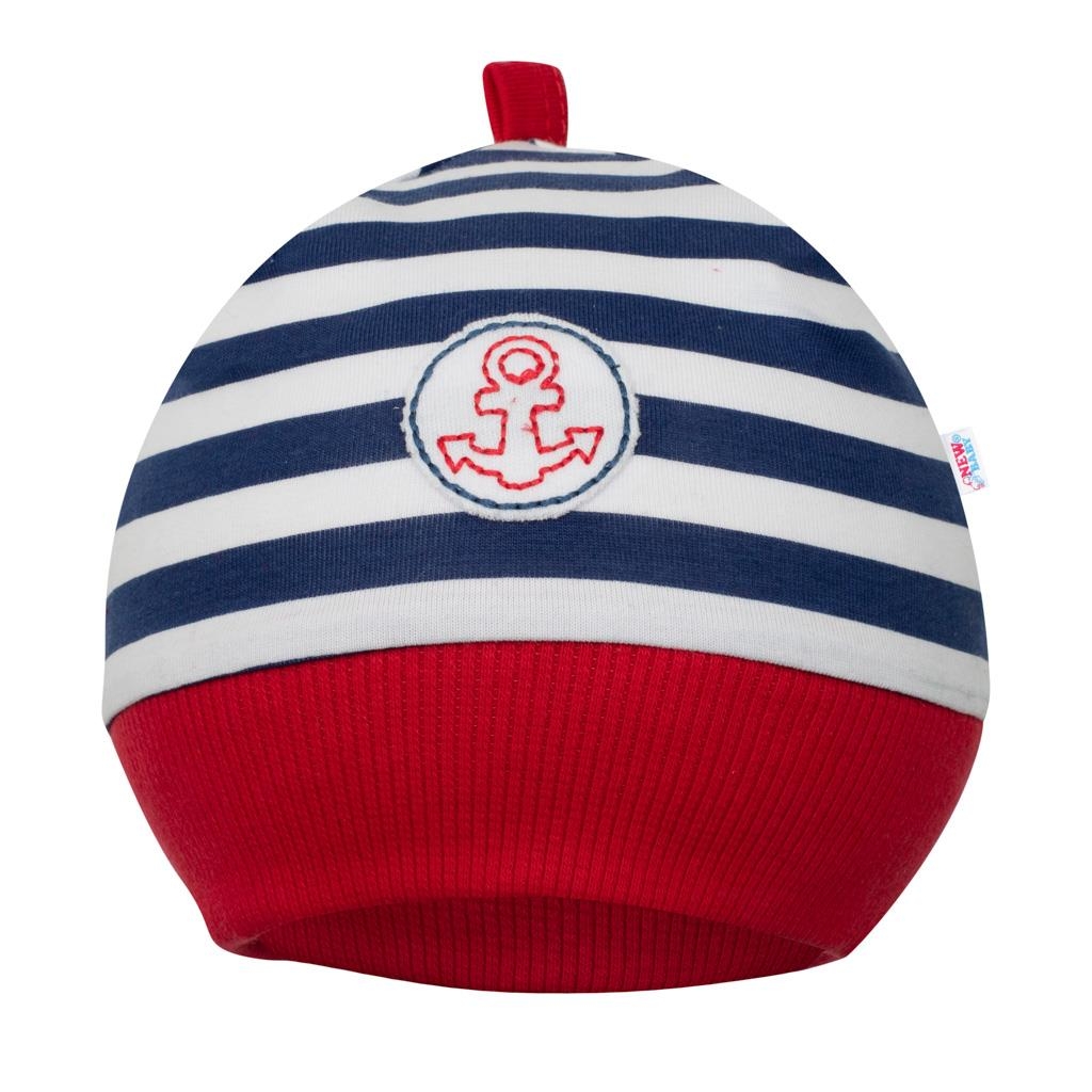 Dojčenská bavlnená čiapočka New Baby Marine 74 (6-9m)