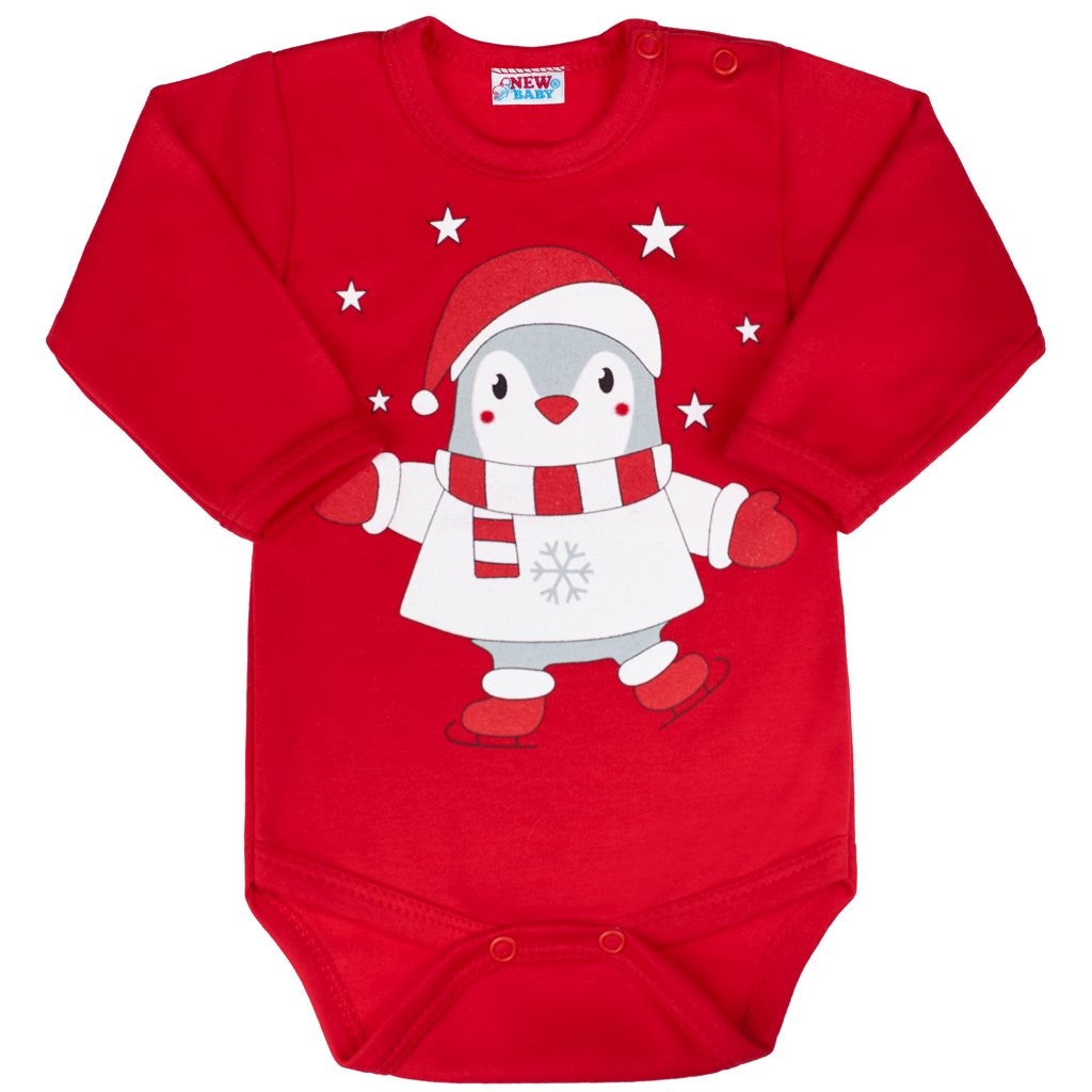 Dojčenské body s dlhým rukávom New Baby Winter Penguin 86 (12-18m)