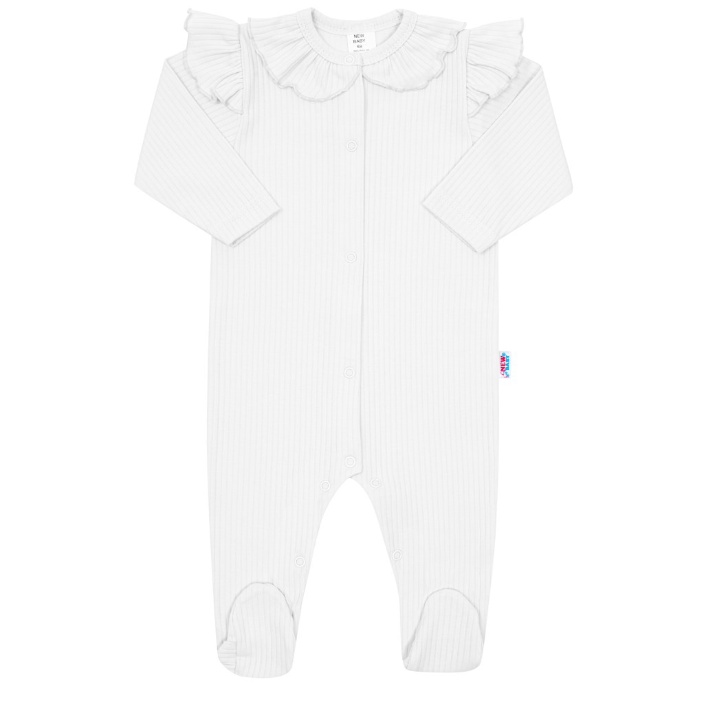 Dojčenský bavlnený overal New Baby Stripes biely 86 (12-18m)