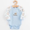 Dojčenské bavlnené body s dlhým rukávom New Baby Biscuits modrá 68 (4-6m)