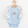 Dojčenské bavlnené body s dlhým rukávom New Baby Biscuits modrá 80 (9-12m)