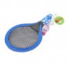 Modrá tenisová raketa s loptičkami