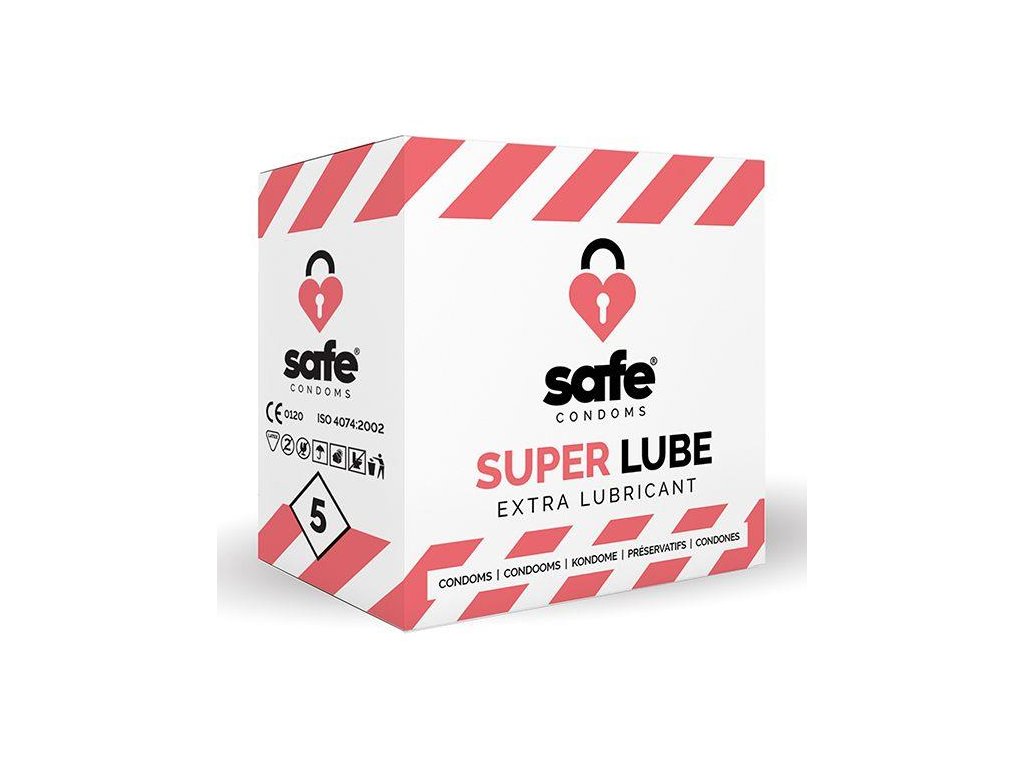 SAFE - Kondomy Super Lube Extra Lubricant 5 ks
