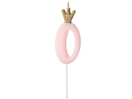 SVICKA narozeninova cislo 0 svetle ruzova 9 5 cm 55SCU60081J