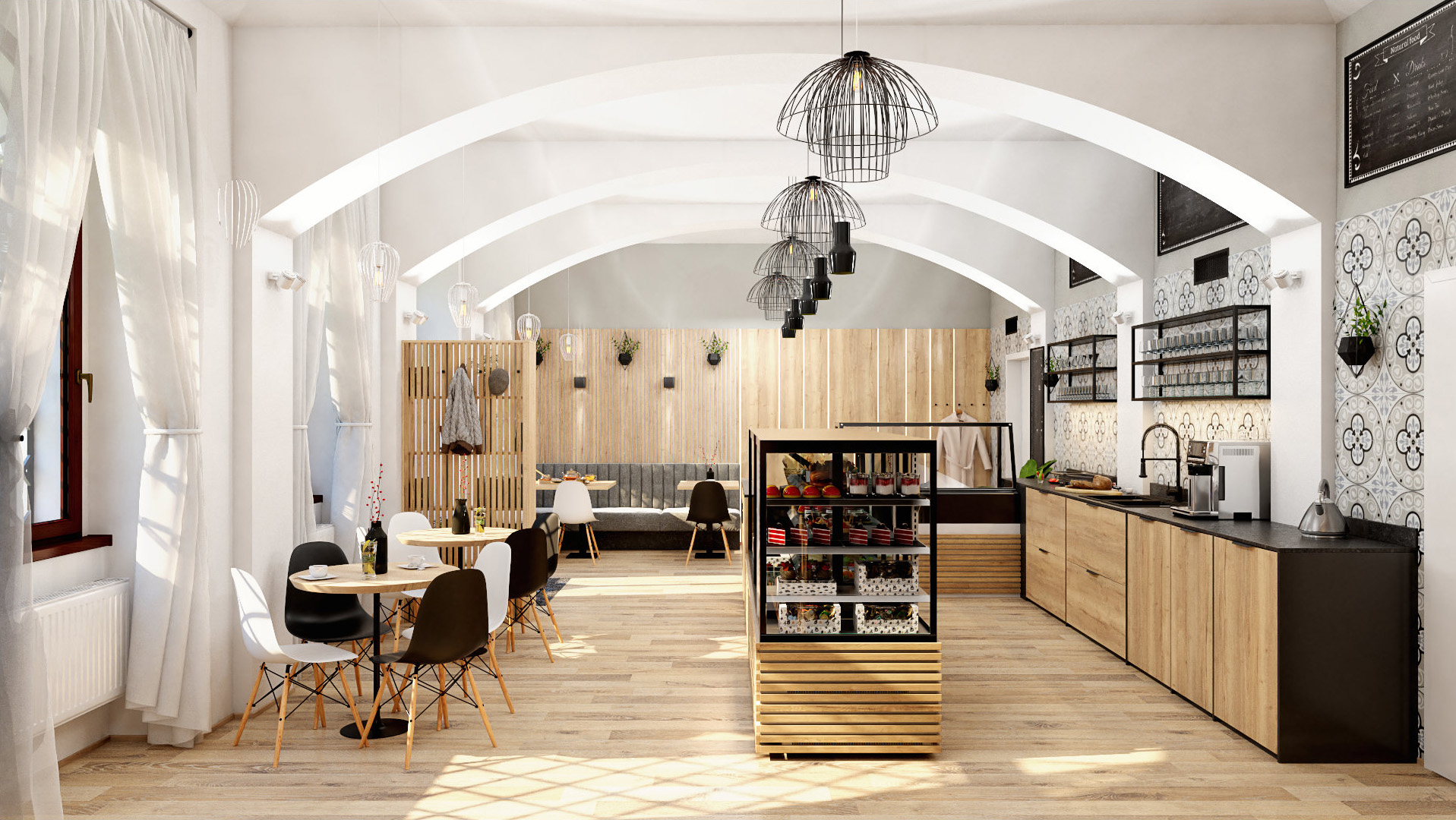 Útulný interiér Café & Patisserie Blagova pro vaši ranní snídani a brunch