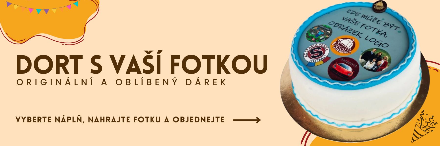 Originální dorty s vaší fotografií