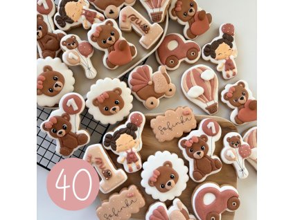 Set Medvědí holčička, velká oslava 40 ks