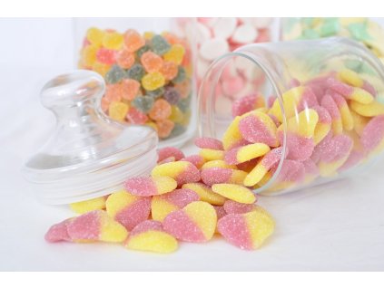 Želé broskvová srdíčka v kyselém posypu 1Kg
