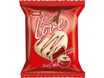 Piškotový koláček ve tvaru srdíčka red love - cukrovinky.cz