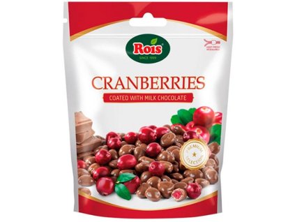 Zdravé brusnice obaľované v mliečnej čokoláde Rois - cukrovinky.sk