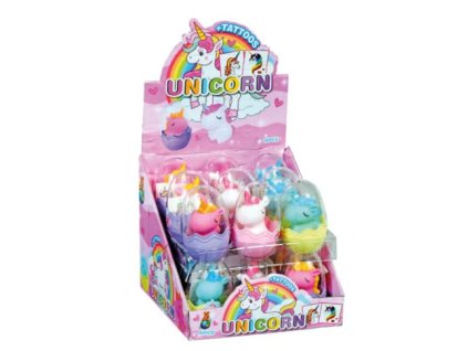 Vajíčko unicorn, jednorozec s tetovačkou a bonbóny www.cukrovinky.cz