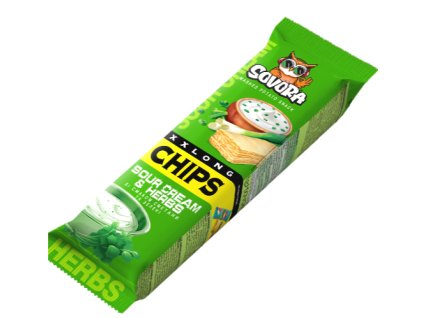 Dlhé čipsy v tube smotana-bylinka Sovora 70g-cukrovinky.sk