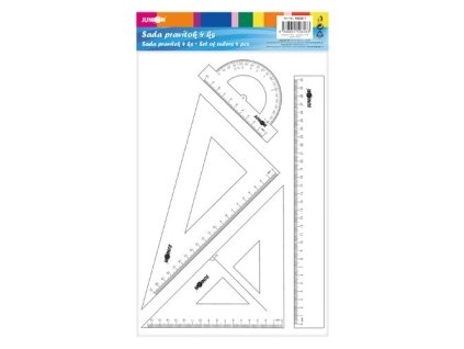 Sada pravítok - 4 ks, transparentná