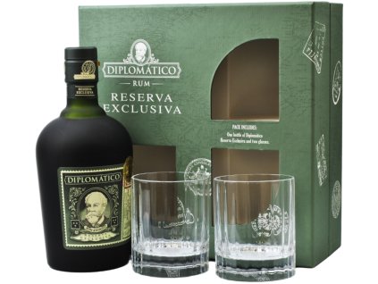 Diplomatico Reserva Exclusiva 12y 40% 0,7 l (darčekové balenie 2 poháre)