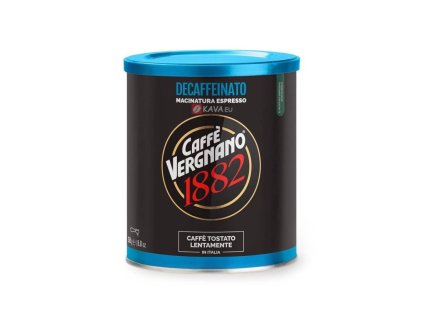 Vergnano Decaffeinato mletá káva 250g plech