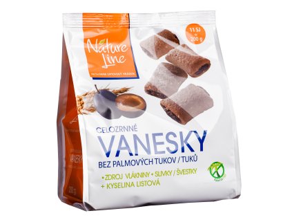 Nature Line celozrnné sušienky Vanesky so slivkami 200g