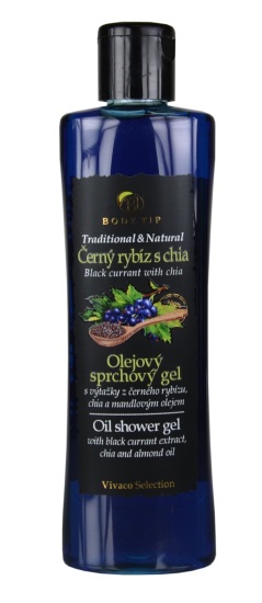 VIVACO Olejový sprchový gel Černý rybíz s chia BODY TIP 200ml