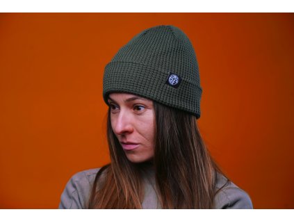 Khaki čepice bio bavlnos mega hebkost  super doplněk | Stylový dárek