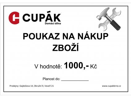 Poukaz 1000Kč (platnost 1/2roku)